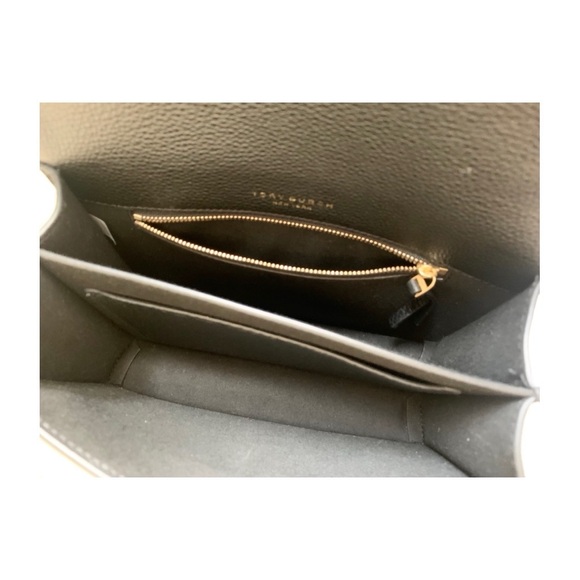 Tory Burch Small Miller Leather Flap Shoulder Bag Black - Picture 8 of 10